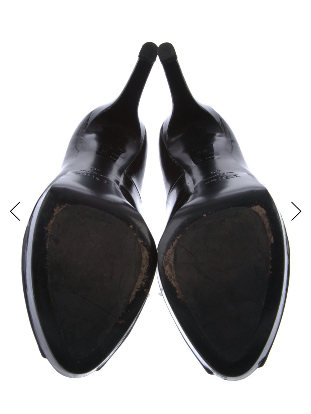 Dior Black Patent Peep-Toe Platform Heels - Picture 3 of 3
